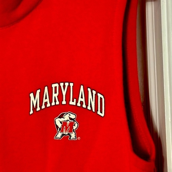 TCX University of Maryland Terrapins Red & Wheat Full Zip Vest Size Small - Picture 4 of 7